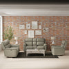 Dual Power Reclining Sofa, Love Seat, and Manual Glider Recliner - Mineral