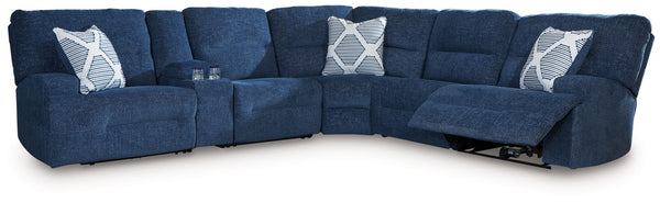 Ashley Acklen Place Navy 6 Piece Power Reclining Sectional Sofa
