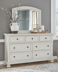 Robbinsdale Antique White Dresser & Mirror