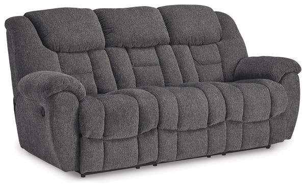 Foreside Charcoal Reclining Sofa, Loveseat and Recliner