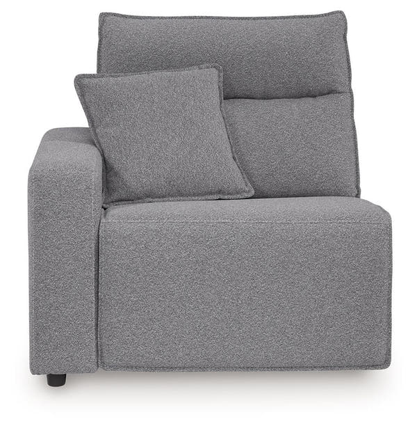 Modmax II Salt and Pepper left-arm facing zero wall power recliner, front view