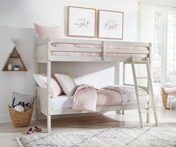 Ashley Robbinsdale Twin/Twin Bunk Bed w/Ladder - Antique White