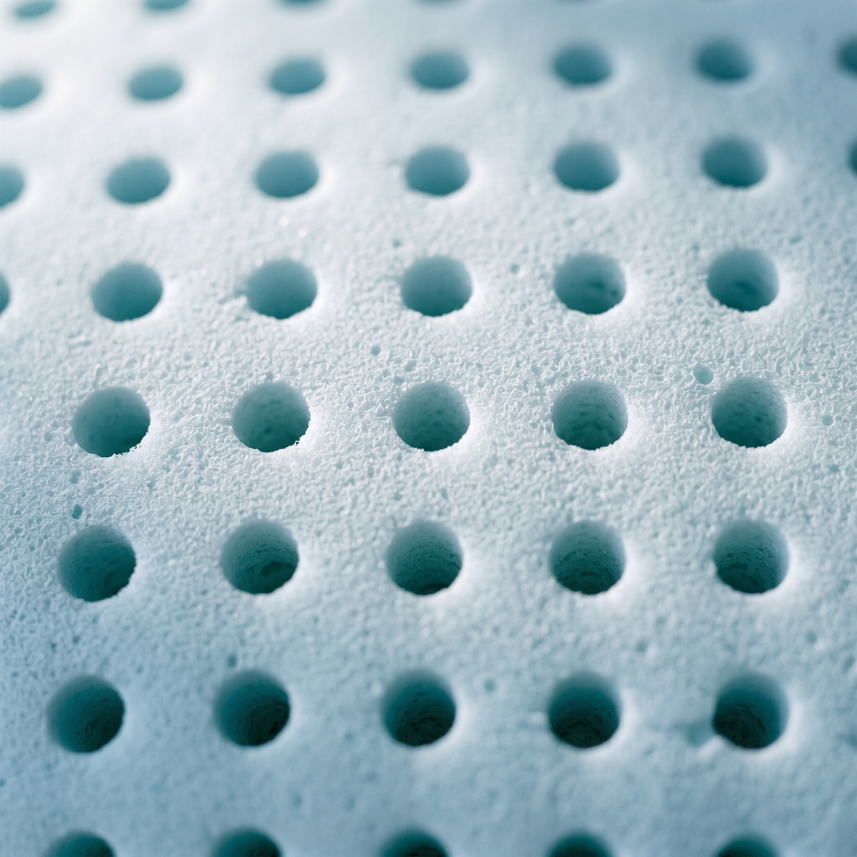 Ventilated open-cell foam — airflow perforations