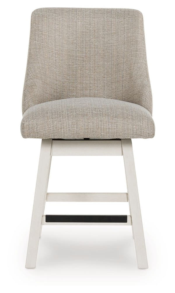 Robbinsdale - Upholstered Swivel Curved Back Barstool (Set of 2) - Antique White