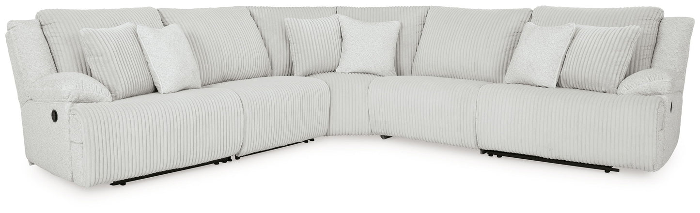 Top Tier Alloy 5-Piece Reclining Sectional with Rocker Recliner