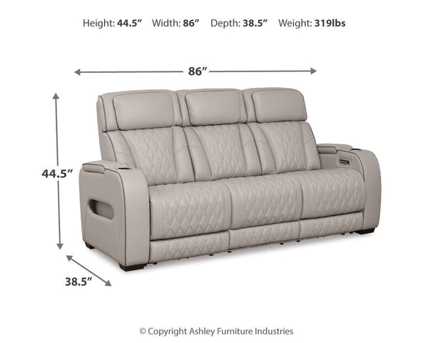 Ashley Boyington Power Reclining Sofa With Adjustable Headrest