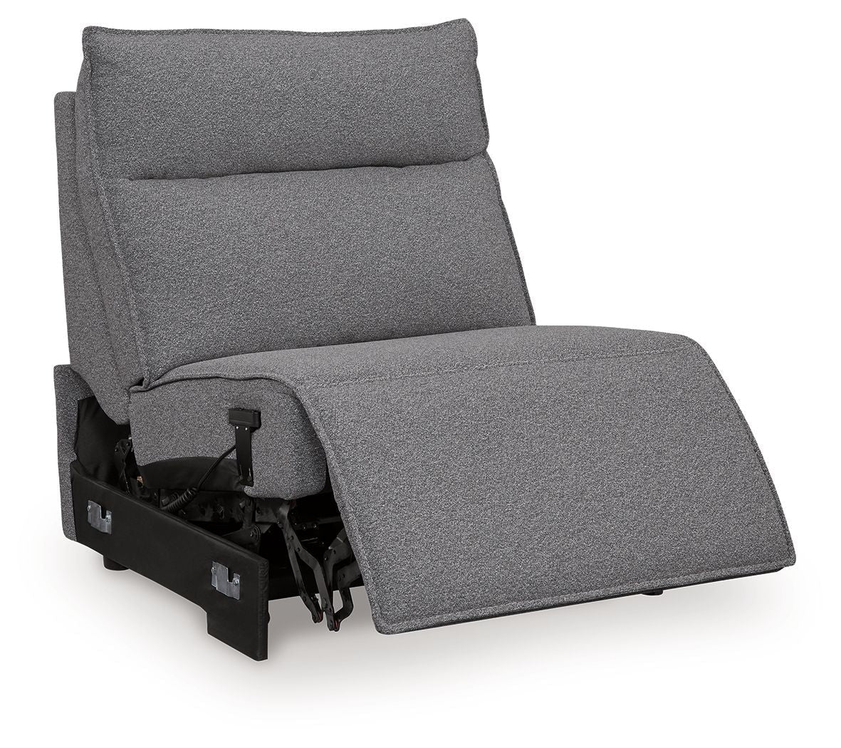 Modmax II Salt and Pepper power armless recliner, reclined