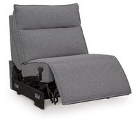 Modmax II Salt and Pepper power armless recliner, reclined