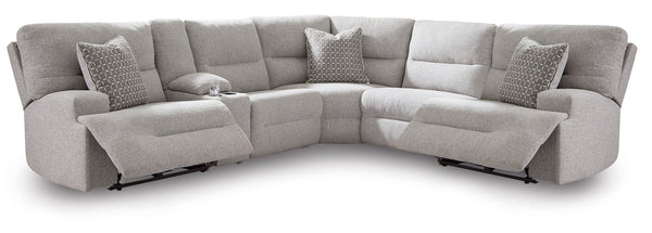 Ashley Acklen Place Pewter 6 Piece Power Reclining Sectional Sofa