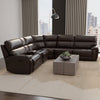 Leather Sectional with Power Head & Foot Recline - Brazil Tobacco Units