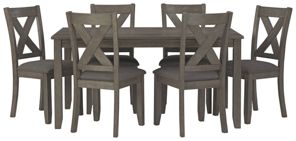 Ashley Caitbrook Rectangular Dining Room Table Set (Set of 7) - Gray