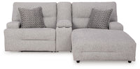Acklen Place - 4 Pc. - 3-Piece Power Reclining Sectional Sofa With Raf Chaise, Wide Seat Power Recliner - Pewter