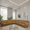 Leather Sectional with Power Footrests Madrid Canyon