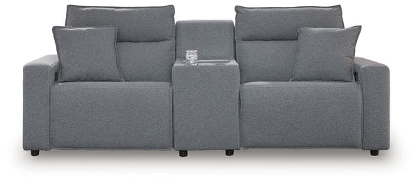 Modmax II Salt and Pepper 3-piece power loveseat with console