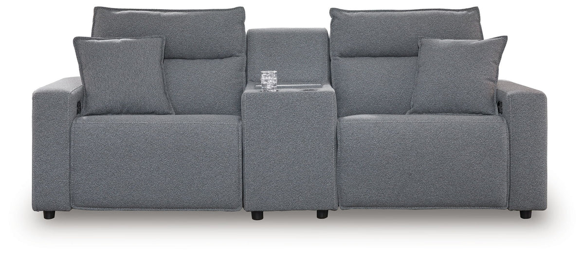 Modmax II Salt and Pepper 3-piece power loveseat with console
