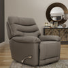 Top Grain Leather Swivel Glider Recliner with Manual Footrest