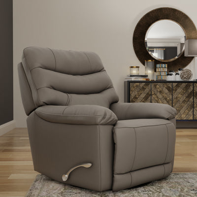 Omne Top Grain Leather Swivel Glider Recliner
