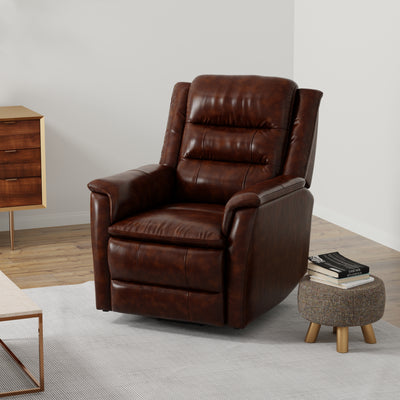 Omne Leather Swivel Glider Recliner