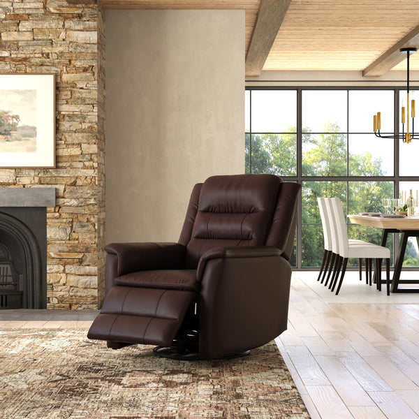Swivel Glider Recliner with Manual Footrest