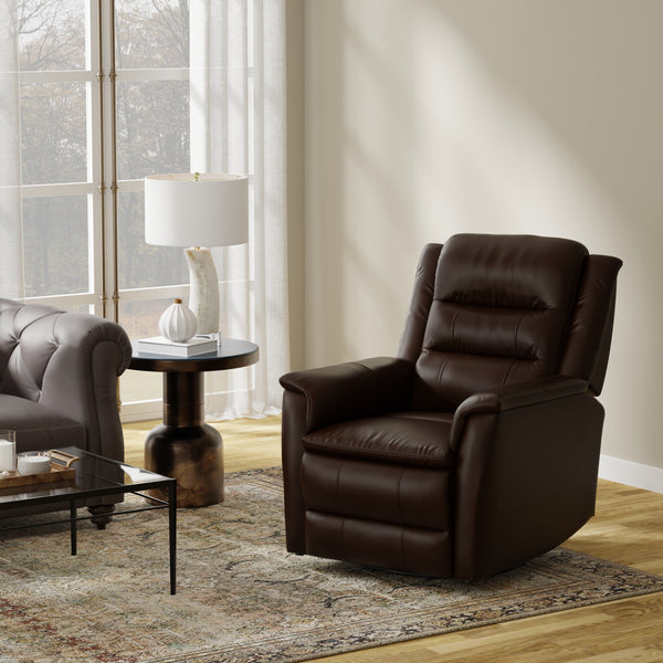Swivel Glider Recliner with Manual Footrest