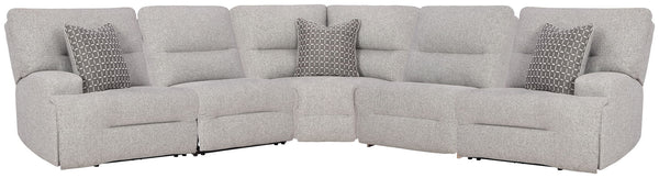 Ashley Acklen Place Pewter 5 Piece Power Reclining Sectional Sofa