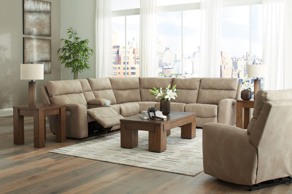 Ashley Next-Gen Durapella Beige 7-Piece 6-Piece Power Reclining Sectional, Power Recliner