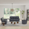 Dual Power Reclining Sofa, Love Seat, and Manual Glider Recliner - Sapphire