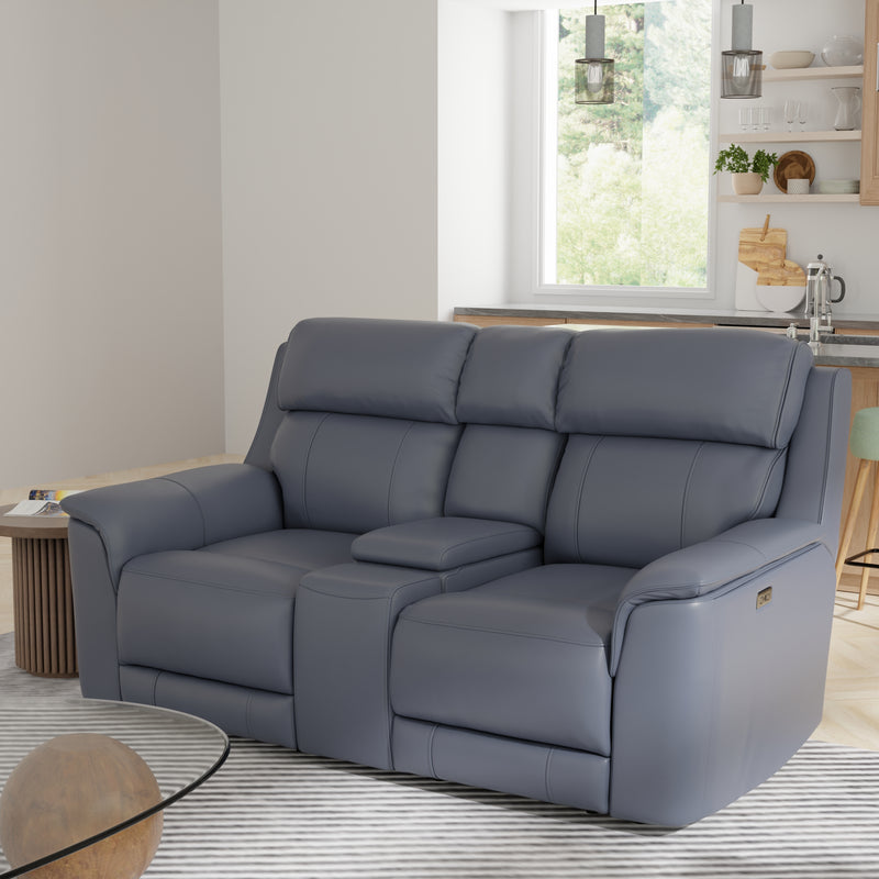 Dual Power Reclining Sofa, Love Seat, and Manual Glider Recliner - Sapphire