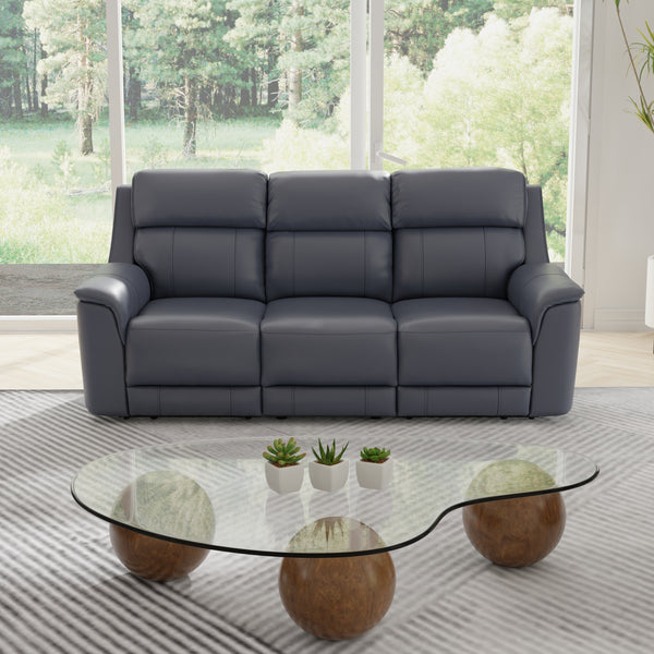 Dual Power Reclining Sofa, Love Seat, and Manual Glider Recliner - Sapphire