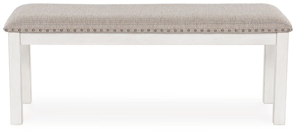 Ashley Robbinsdale Large Upholstered Dining Room Bench - Antique White