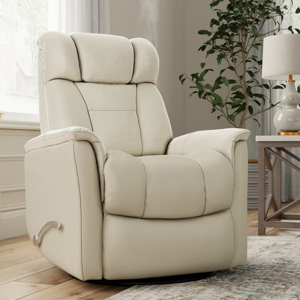 Swivel Glider Recliner with Manual Adjustable Headrest & Footrest
