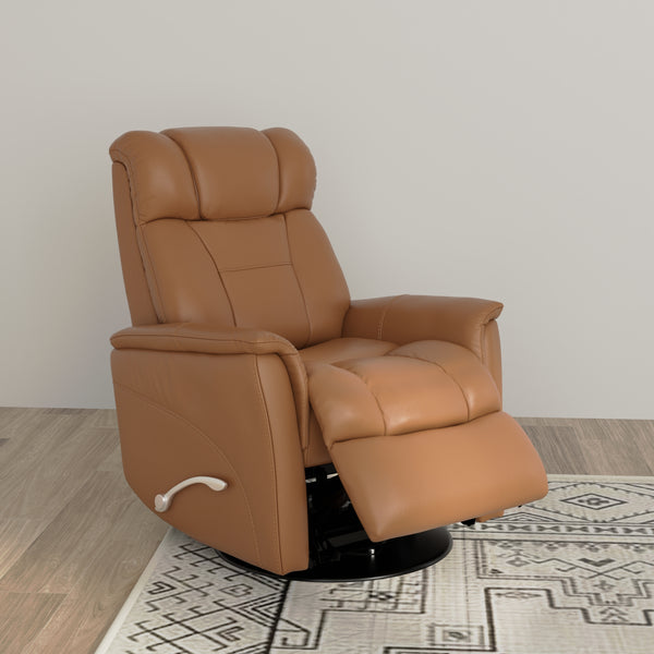 Swivel Glider Recliner with Manual Adjustable Headrest & Footrest