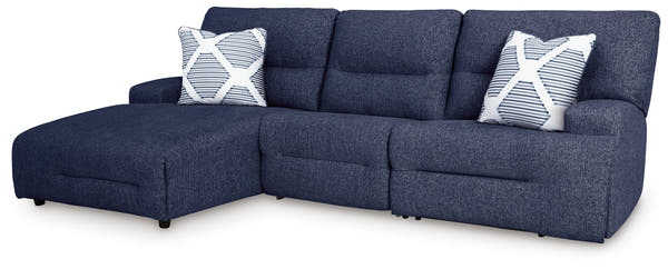 Acklen Place Navy 3-Piece Left Power Reclining Sectional