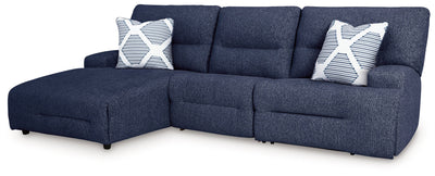 Acklen Place Navy 3-Piece Left Power Reclining Sectional