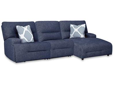 Acklen Place Navy 3-Piece Power Reclining Sectional