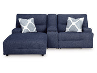 Acklen Place Navy 3-Piece Power Reclining Sectional Sofa with LAF Chaise