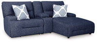 Acklen Place Navy 3-Piece Power Reclining Sectional Sofa with RAF Chaise