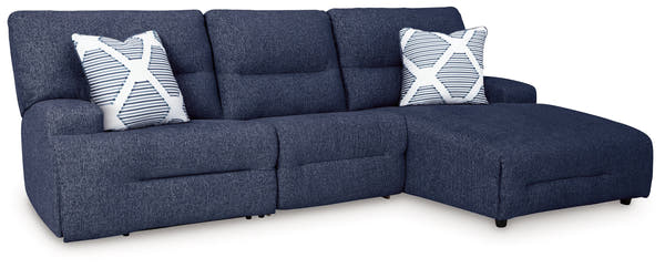 Acklen Place Navy 3-Piece Right Power Reclining Sectional