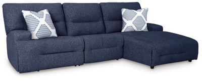 Acklen Place Navy 3-Piece Right Power Reclining Sectional