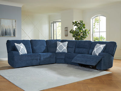 Acklen Place Navy 5-Piece Power Reclining Sectional