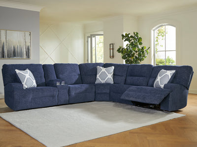 Acklen Place Navy 6-Piece Power Reclining Sectional