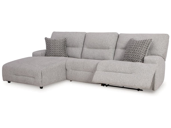 Acklen Place Pewter 3-Piece Left Power Reclining Sectional