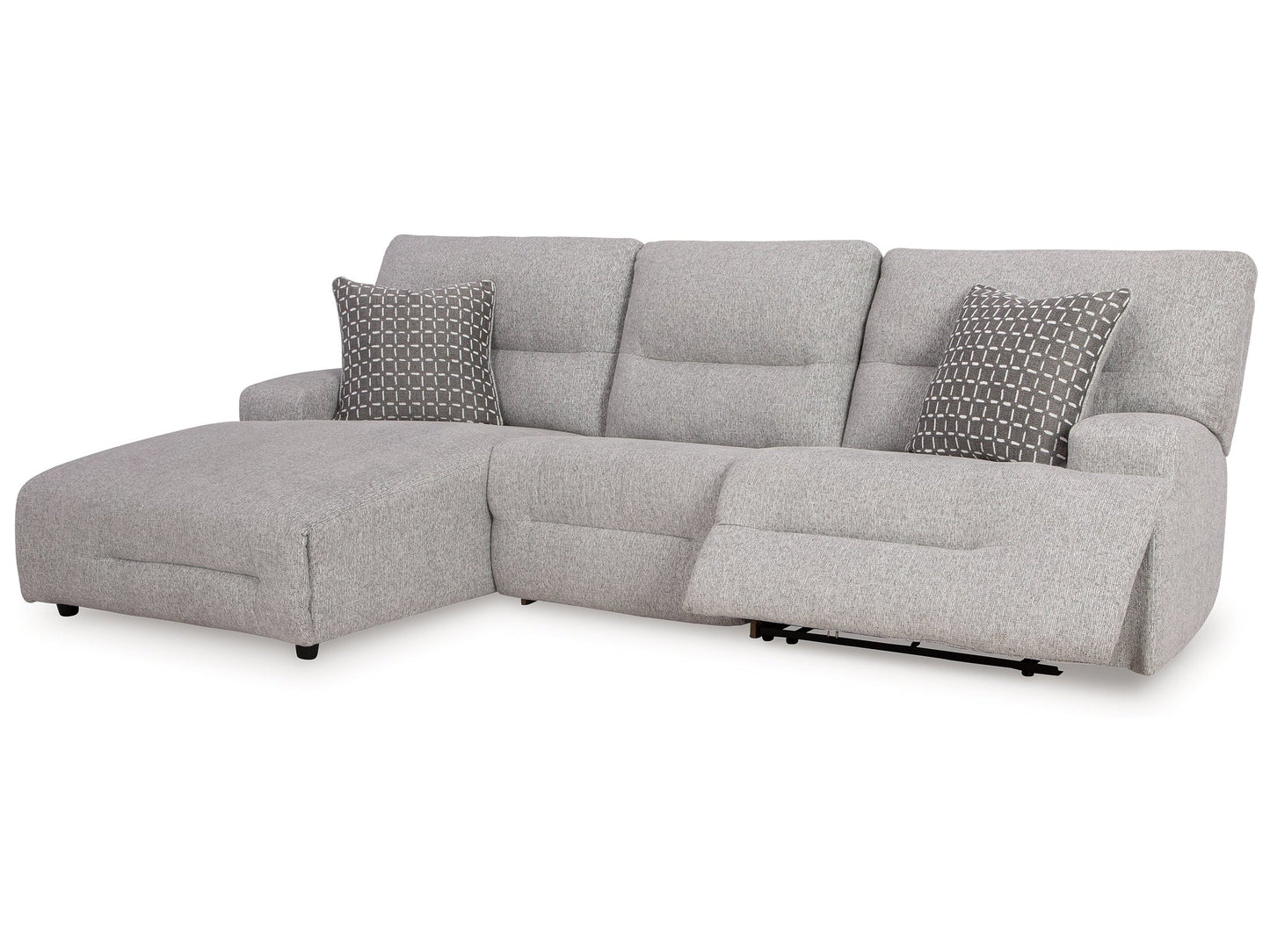 Acklen Place Pewter 3-Piece Left Power Reclining Sectional