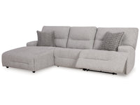 Acklen Place Pewter 3-Piece Left Power Reclining Sectional