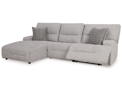 Acklen Place Pewter 3-Piece Left Power Reclining Sectional