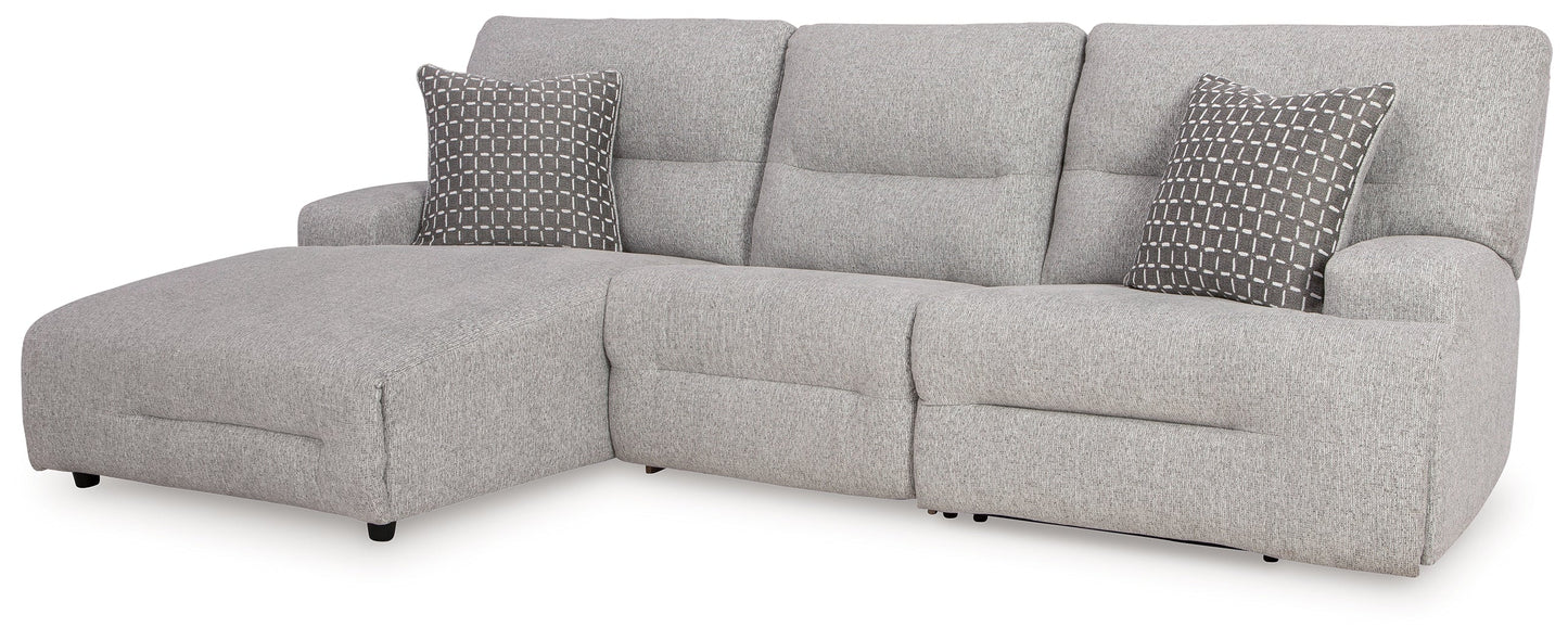 Acklen Place Pewter 3-Piece Left Power Reclining Sectional