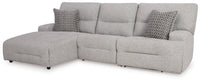 Acklen Place Pewter 3-Piece Left Power Reclining Sectional
