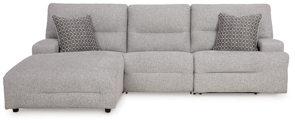 Acklen Place Pewter 3-Piece Left Power Reclining Sectional