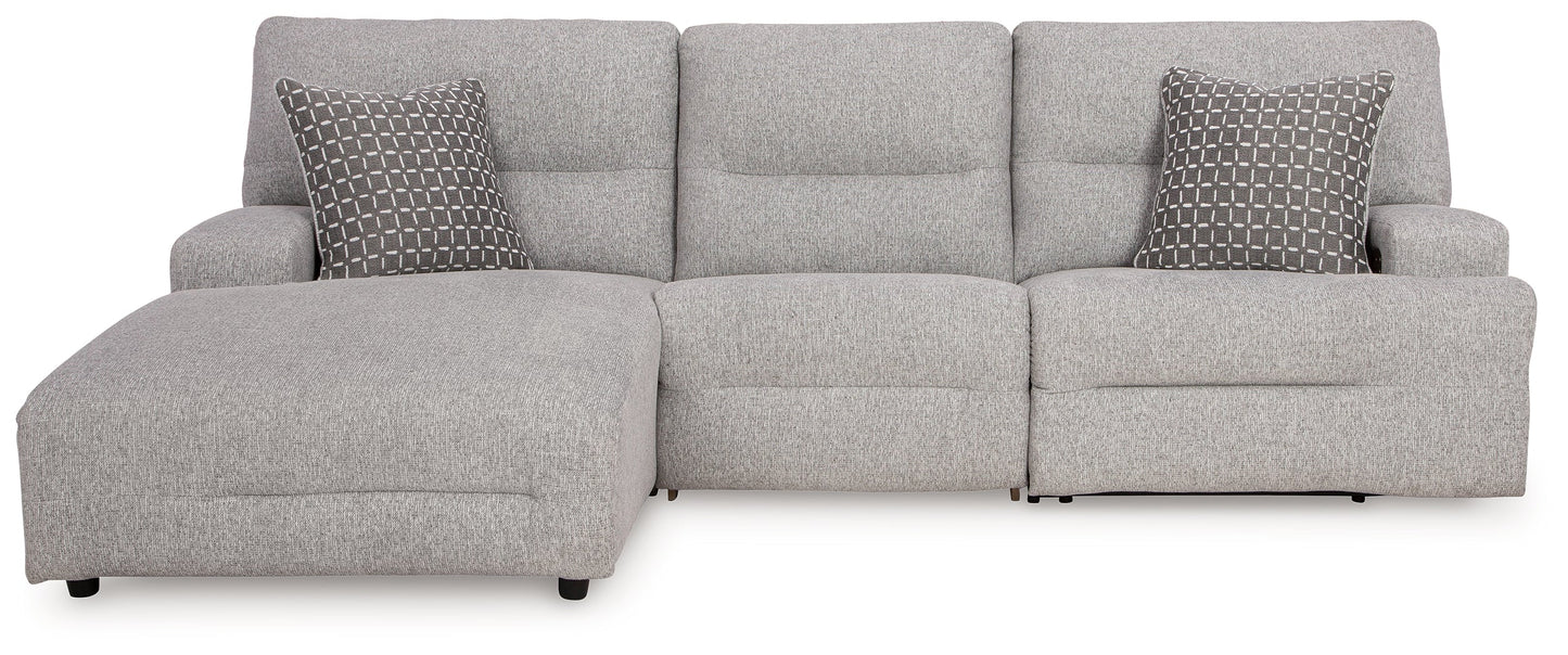 Acklen Place Pewter 3-Piece Left Power Reclining Sectional
