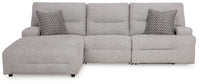 Acklen Place Pewter 3-Piece Left Power Reclining Sectional